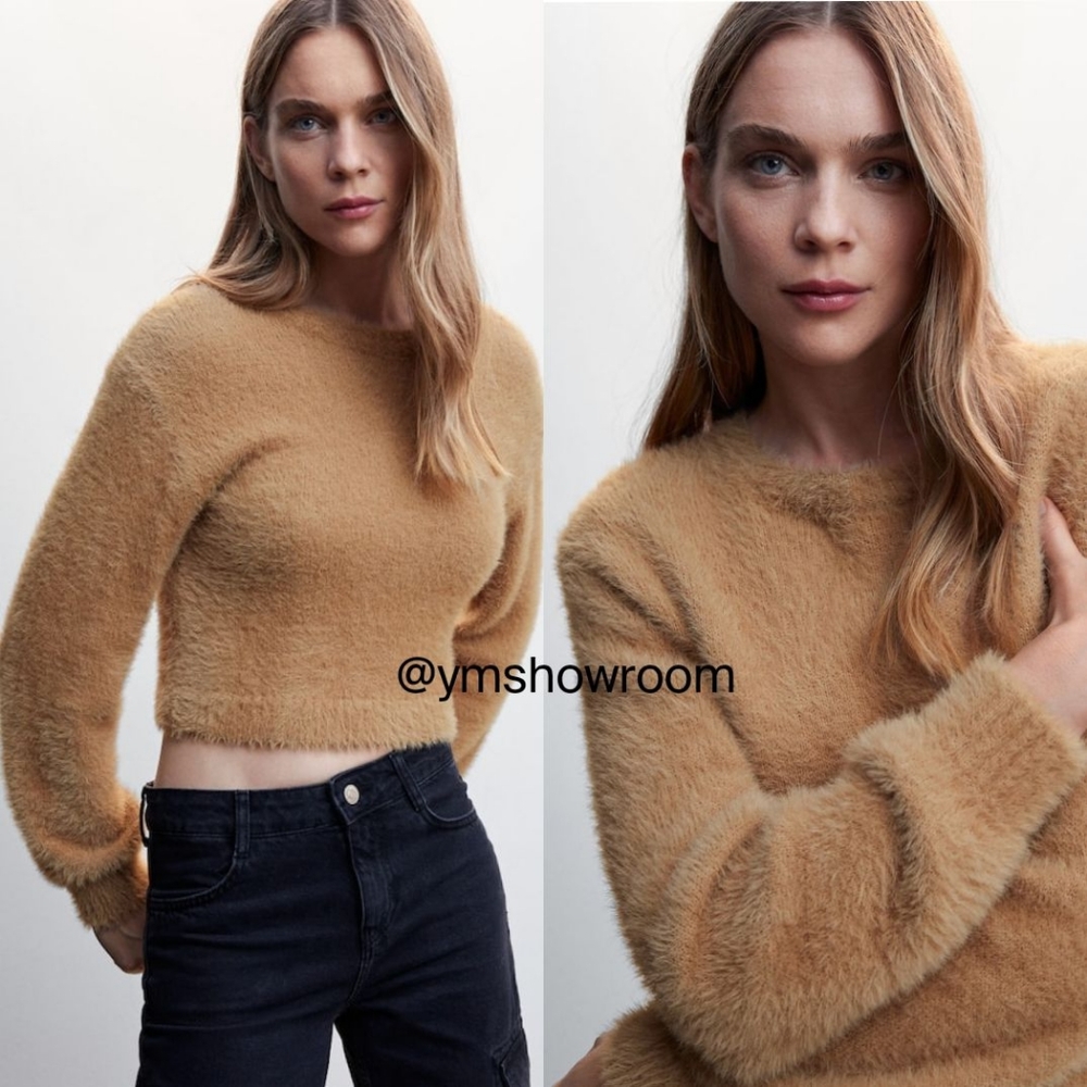 MANGO Faux fur sweater